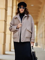 Dámska bunda KUR0027 hnedá - Roco Fashion