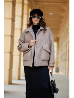 Dámska bunda KUR0027 hnedá - Roco Fashion