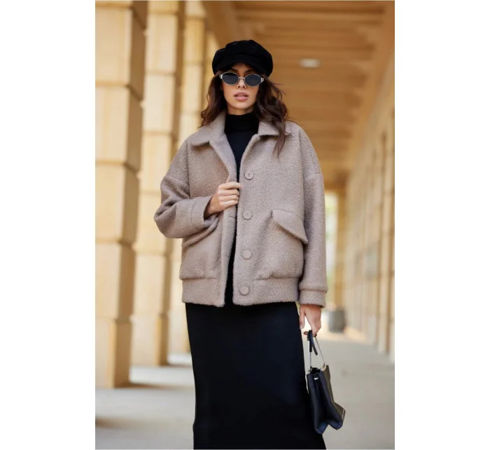Dámská bunda model 20985400 hnědá - Roco Fashion