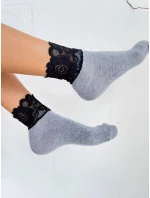Dámske ponožky 1061 Grey with black - Milena