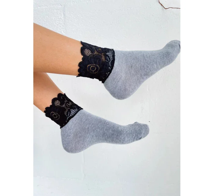 Dámske ponožky 1061 Grey with black - Milena