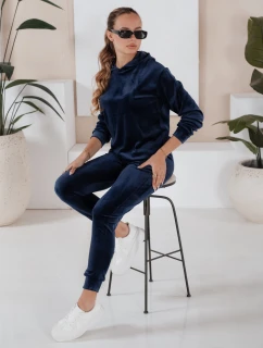Dámsky tmavomodrý velúrový set SO COMFY FashionStreet AY0884