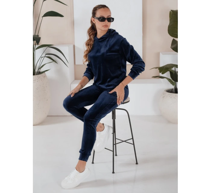 Dámsky tmavomodrý velúrový set SO COMFY FashionStreet AY0884