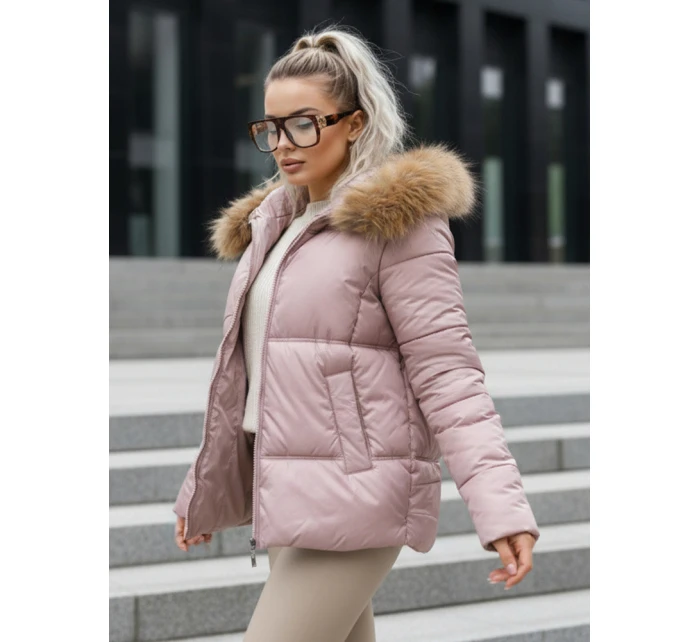 Dámská prošívaná zimní bunda pink Dstreet model 21995499 - FashionStreet Dámská prošívaná zimní bunda pink Dstreet model 21995499 - FashionStreet