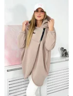 Krátka mikina na zips tmavo béžová Krátka mikina na zips tmavo béžová