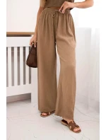 Mušelínové nohavice so širokou ťavou