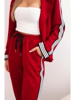 Dámsky viskózový set s lampášmi a športovou bundou červený Dámsky viskózový set s lampášmi a športovou bundou červený