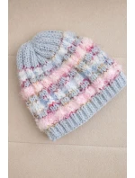 Dámska zimná čiapka s farebným vláknom a elastickou šnúrkou K352 modrá