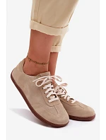 Kožené semišové dámské tenisky Barefoot Zazoo N1243 Béžové