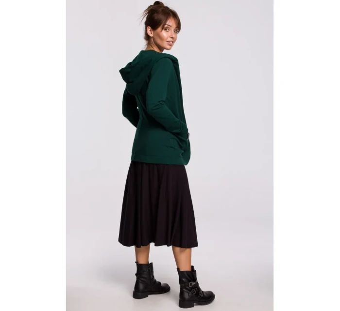 Blejzr s kapucí z úpletu tmavě zelený model 18002798 - BeWear