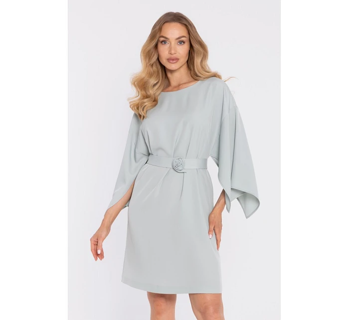 M908 Šaty s ozdobnými širokými rukávmi - mentolové M908 Šaty s ozdobnými širokými rukávmi - mentolové