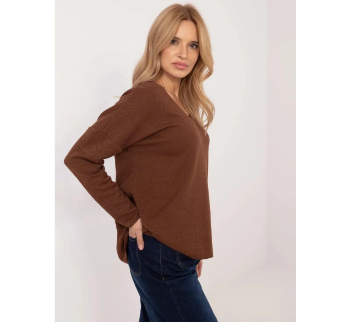 Blúzka DHJ BZ 19238.26 hnedá - FPrice Blúzka DHJ BZ 19238.26 hnedá - FPrice