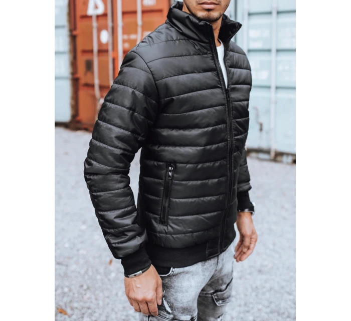 Pánska prechodná prešívaná bunda čierna FashionStreet TX3270z