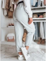Dámské kalhoty chinos s páskem světle šedá Dstreet model 21986273 - FashionStreet