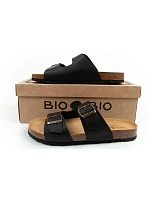 Bio Bio boty pánské žabky model 22202696 z přírodní kůže černé Bio Bio boty pánské žabky model 22202696 z přírodní kůže černé