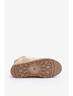 Śniegowce Damskie Cross Jeans MM2R4023C Beżowe Śniegowce Damskie Cross Jeans MM2R4023C Beżowe