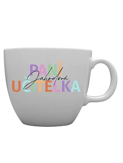 Personalizovaný keramický hrnček MEGA XXL s objemom 1 000 ml pre pani učiteľku/pána učiteľa