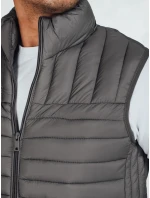 Pánska prešívaná tmavosivá vesta FashionStreet TX5081