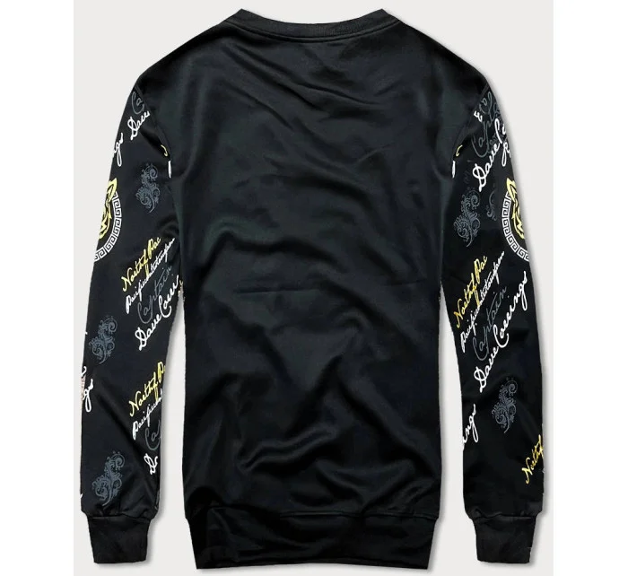 Čierna pánska mikina s potlačou (8B1106-3)