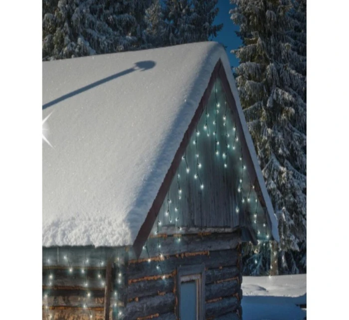 VIANOČNÝ STROMČEK SVETLÁ VONKAJŠIE SVETLO ZÁVES 360 VIEDOL ČASOVAČ STUDENÁ BIELA KÁBEL ZELENÁ