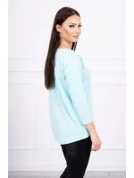 Halenka s 3D grafikou kočky v mátové barvě Halenka s 3D grafikou kočky v mátové barvě