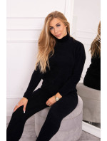 Dvojdielny sveter z alpaky čierny