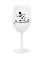 NOVOMANŽELÉ - bílá sklenice na víno 350 ml