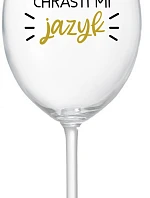 CHRASTÍ MI JAZYK - číry pohár na víno 350 ml