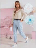 Dámský žebrovaný svetr oversize ecru Dstreet model 21986099 - FashionStreet