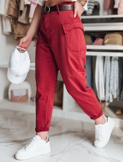 Dámske vrecovité nohavice GOTRENDI burgundy FashionStreet UY2526