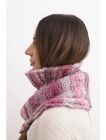 Dámsky vlnený mäkký šál golfový zimný KN21 tmavo ružový Dámsky vlnený mäkký šál golfový zimný KN21 tmavo ružový