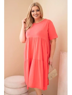 Dámske bavlnené šaty s krátkymi rukávmi a volánom Raspberry