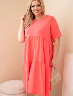 Dámske bavlnené šaty s krátkymi rukávmi a volánom Raspberry