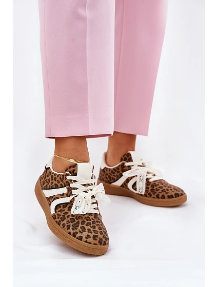 Nízké Dámské Sneakersy S Leopardí Hnědé model 21689474 - Boto