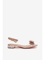 Průhledné sandály s mašlí D&A MR52-231 růžové zlato Průhledné sandály s mašlí D&A MR52-231 růžové zlato