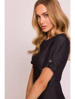 M842 Džínsové šaty so záhybmi - grafitové M842 Džínsové šaty so záhybmi - grafitové