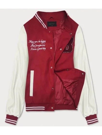 Tmavo červená dámska bunda typu bomber (16M9067-270) Tmavo červená dámska bunda typu bomber (16M9067-270)