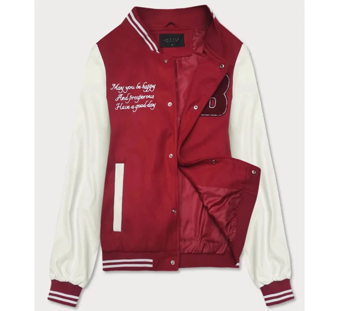 Tmavo červená dámska bunda typu bomber (16M9067-270) Tmavo červená dámska bunda typu bomber (16M9067-270)