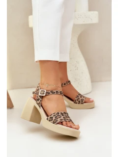 Dámské Kožené Sandály Na Leopardí model 21684138 - Zazoo