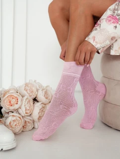 Skarpetki Damskie Ażurowe CC Różowe