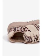 Semišové zateplené dámské tenisky na masivní platformě  béžové model 21707642 - VINCEZA