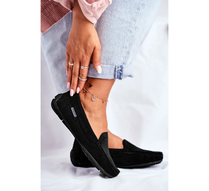Dámske semišové mokasíny Black Morreno