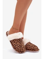Dámske domáce papuče s kožušinou - panter Aceline
