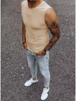 Pánské tričko bez rukávů s potiskem béžové Dstreet model 21965038 - FashionStreet