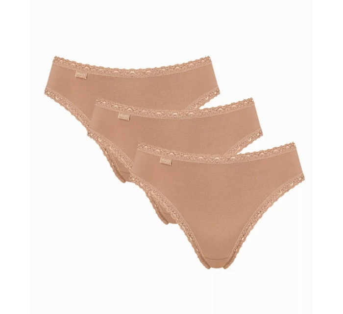 Dámské kalhotky Sloggi 24/7 Cotton Lace Tai C3P hnědé Dámské kalhotky Sloggi 24/7 Cotton Lace Tai C3P hnědé