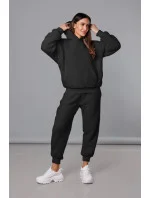 Teplý čierny teplákový dámsky komplet (YP-1104)
