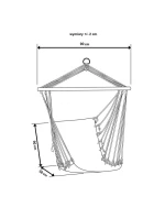 BRAZÍLSKA ZÁVESNÁ SEDACIA SEDAČKA HAMAK 100x50 cm PRÍRODNÉ S PUSHION PUSH WHITE