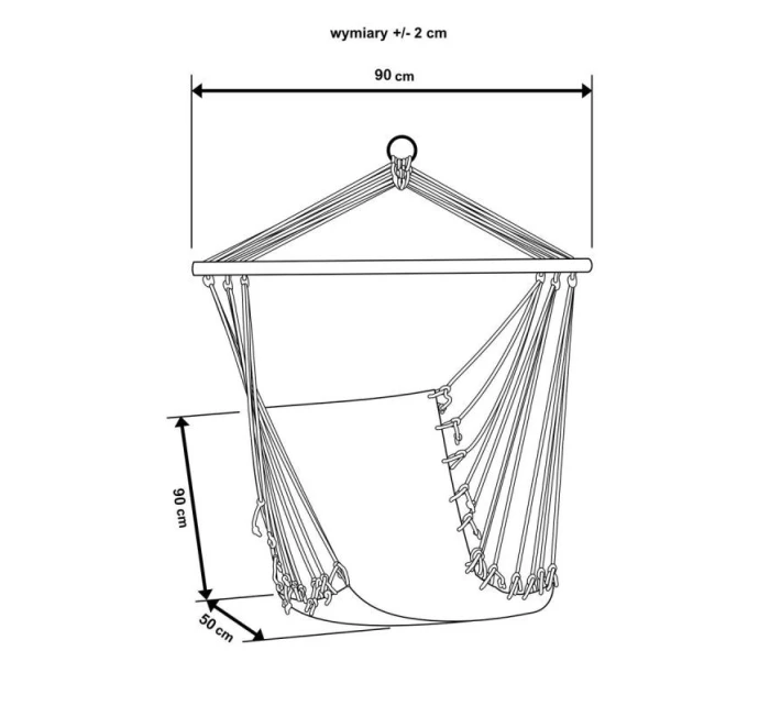 BRAZÍLSKA ZÁVESNÁ SEDACIA SEDAČKA HAMAK 100x50 cm PRÍRODNÉ S PUSHION PUSH WHITE
