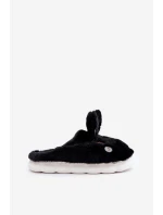 Futrzane Kapcie Z Motywem Króliczka Czarne Natasha