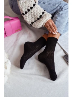 Skarpetki Damskie Ażurowe Czarne